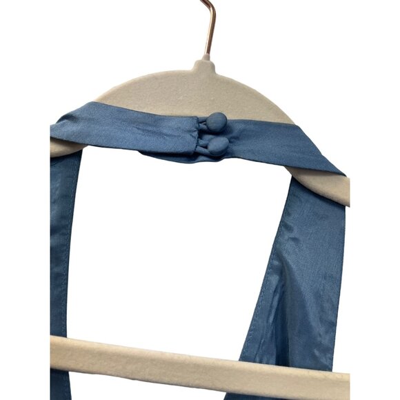 Ann Taylor Blue Silk Taffeta Halter A-Line Special Occasion Dress - Picture 6 of 12